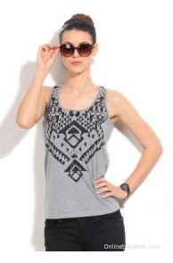 People Casual Sleeveless Printed Women's Top